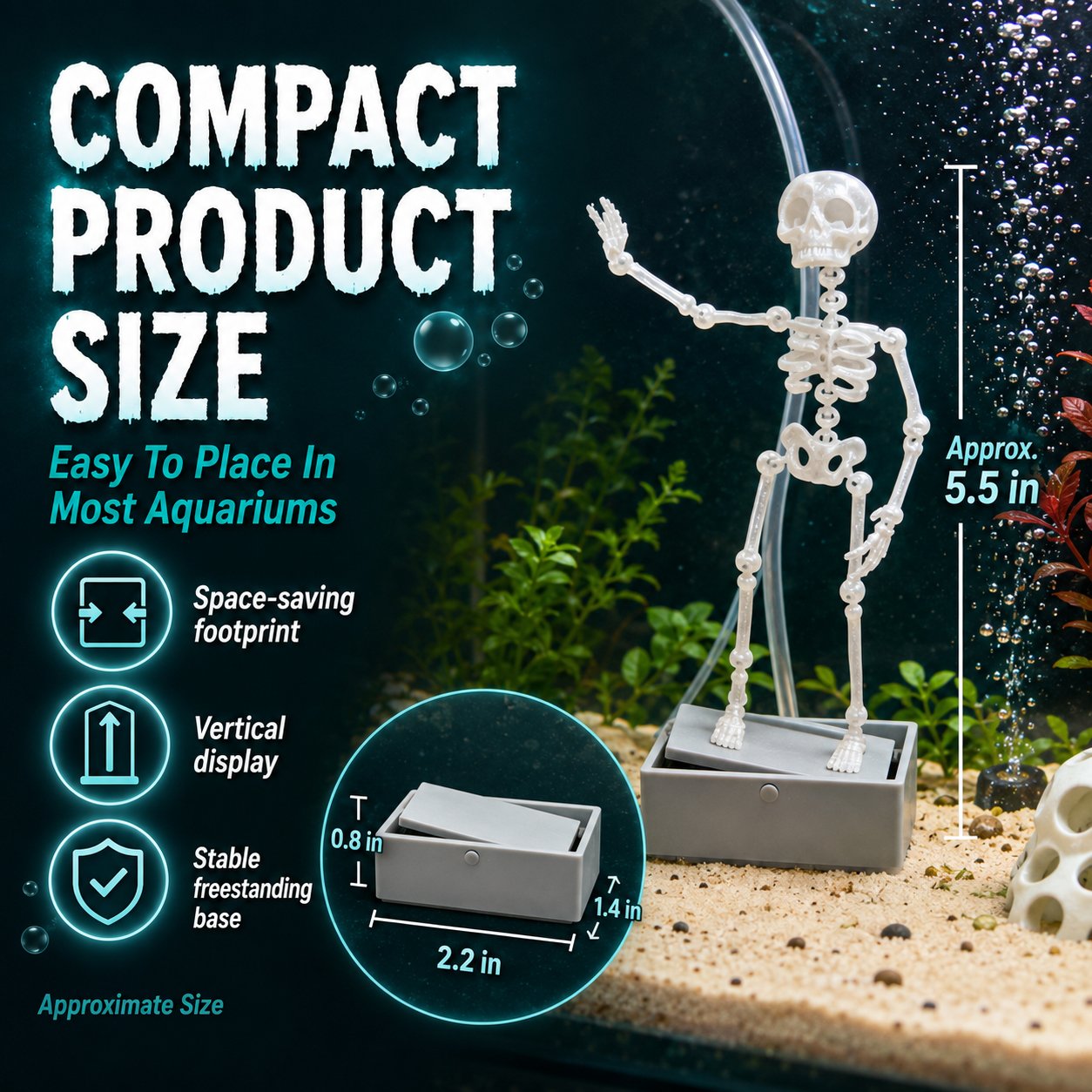 Dancing skeleton underwater