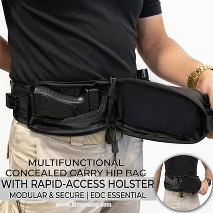 Multifunctional Concealed Carry Hip Bag with Rapid-Access Holster