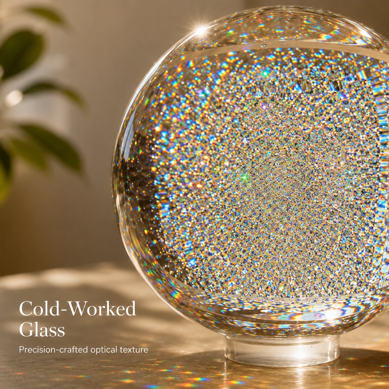 Holographic Refraction Art Sphere – Premium Optical Glass Light Prism Decor for Home & Office
