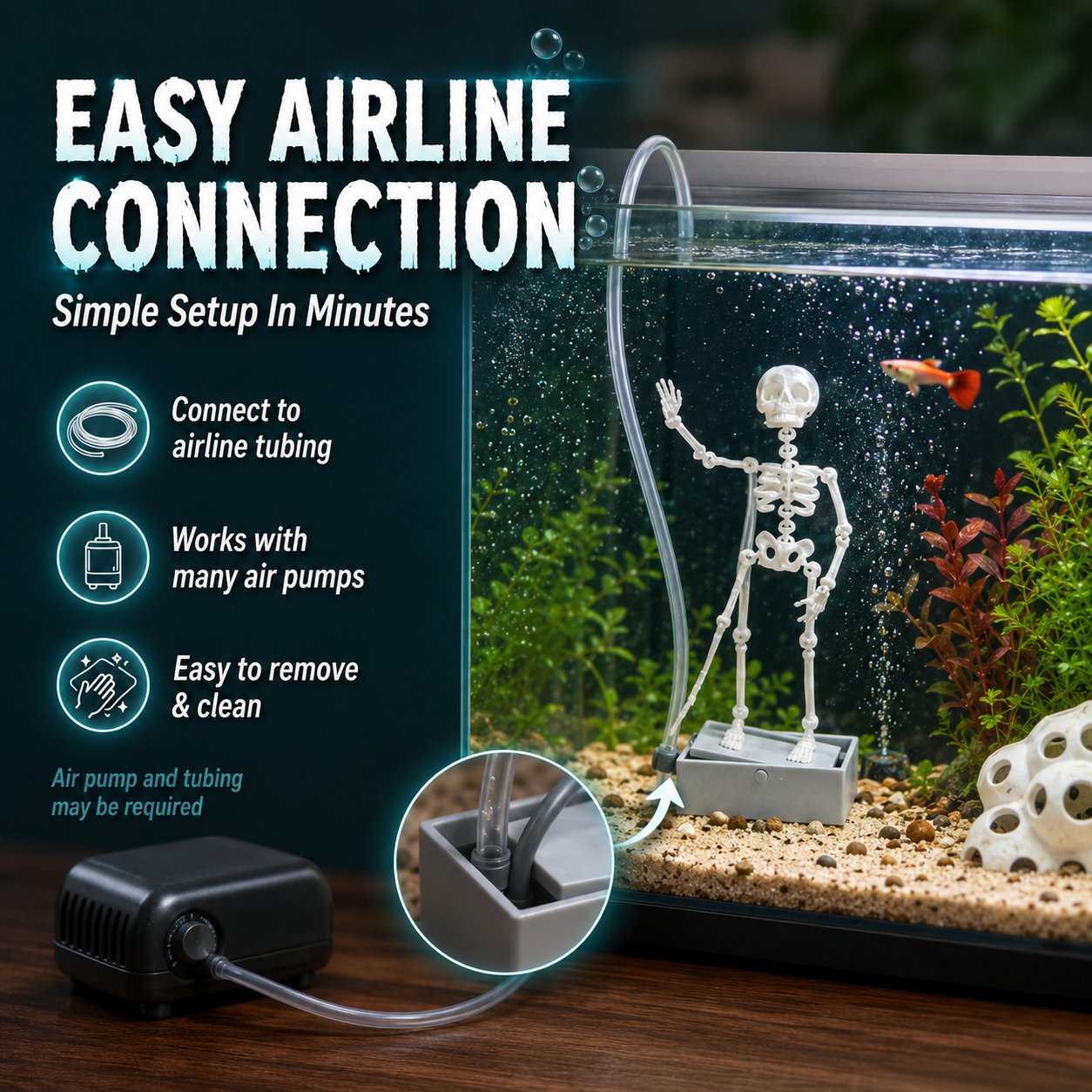 Dancing skeleton underwater