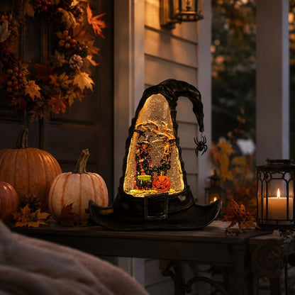 🧙Witches Hat Lighted Water Lantern With Swirling Glitter