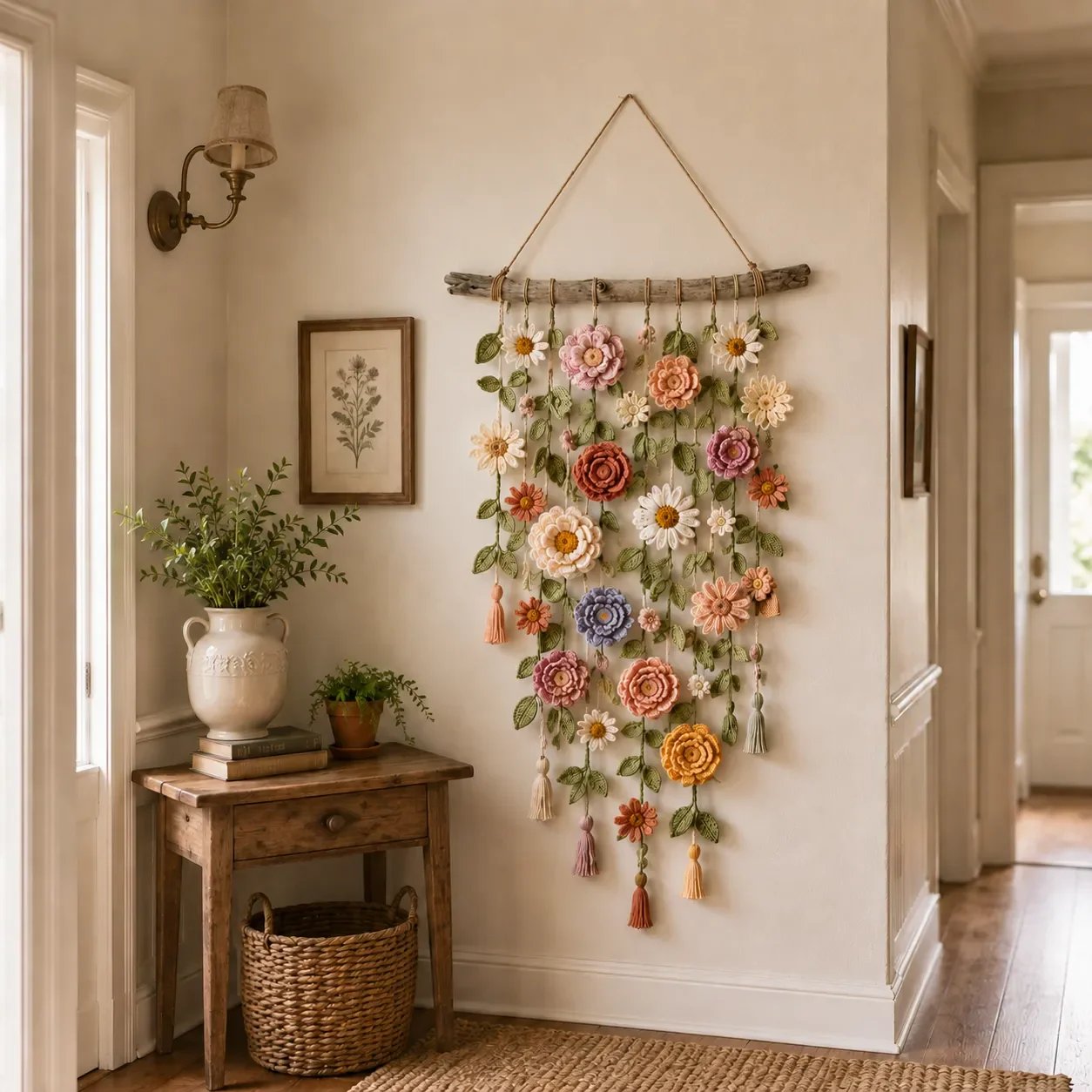 🌸Boho Crochet Flower Wall Hanging Decor