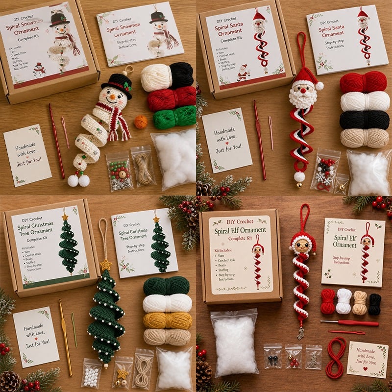🔥HOT SALE 49% OFF - 🎅🌲Crochet Snowman Spiral Oranment DIY Kit