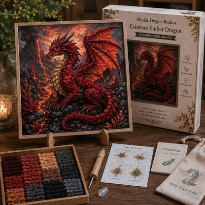 🎁🐉 Mythic Dragon Realms 3D Fabric Poke Art Kit