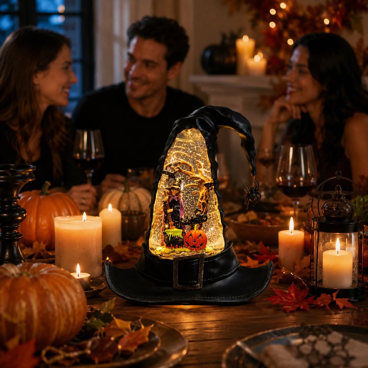 🧙Witches Hat Lighted Water Lantern With Swirling Glitter