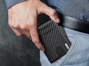 🔥Minimalist Pop-Up Wallet for Men – RFID Blocking Aluminum Card Holder , ID Window & Leather Front Pocket