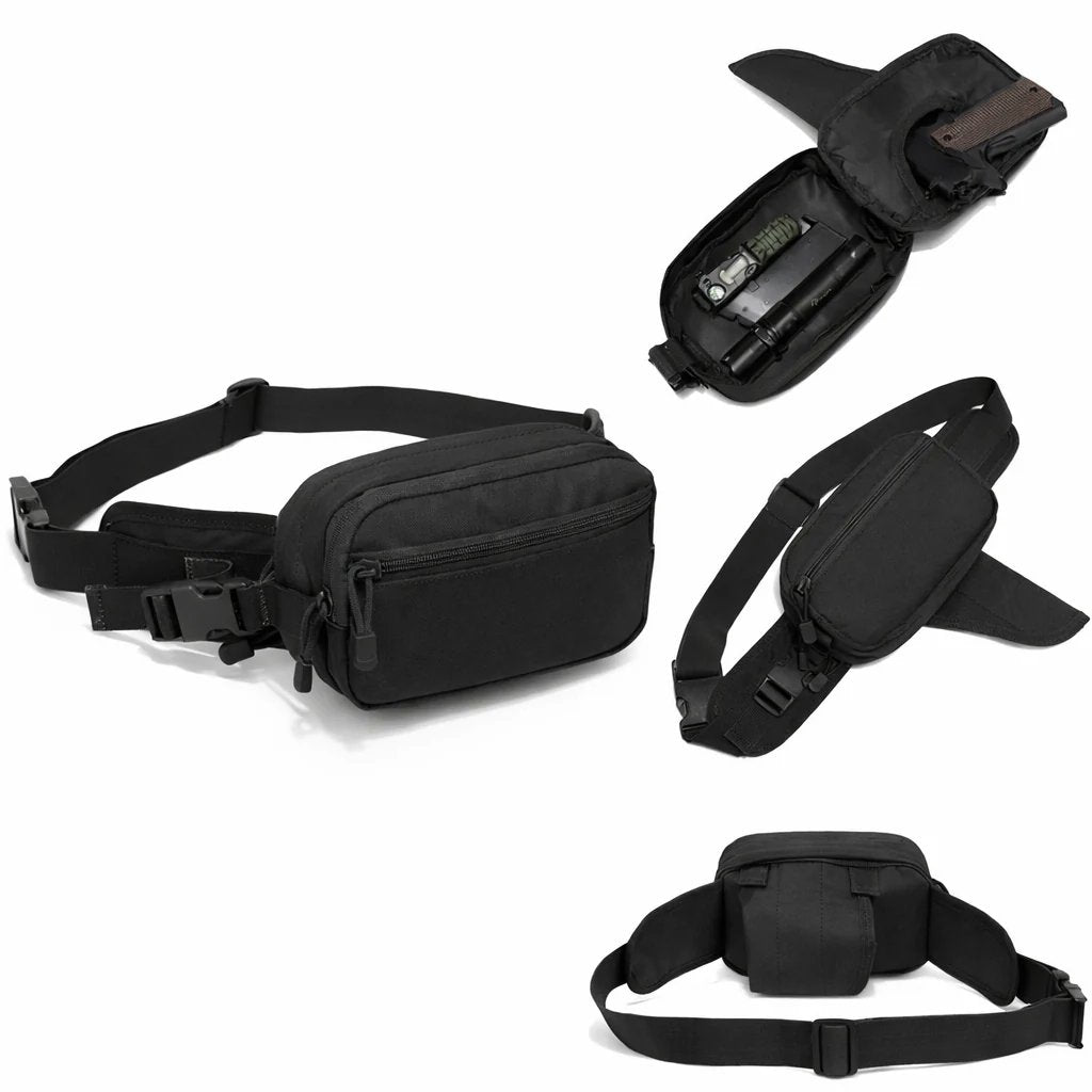 Multifunctional Concealed Carry Hip Bag with Rapid-Access Holster