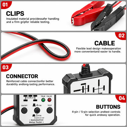 12V/24V Automotive Relay Tester – Fast Diagnostic Tool for 4 & 5 Pin Car Relays