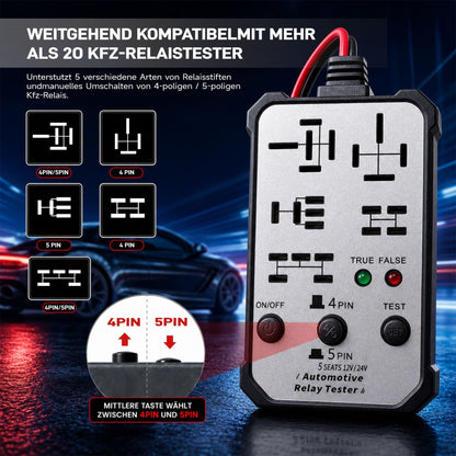 12V/24V Automotive Relay Tester – Fast Diagnostic Tool for 4 & 5 Pin Car Relays