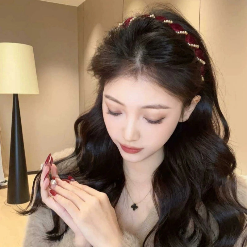 🔥Vintage High Cranium Artificial Pearl Hairband