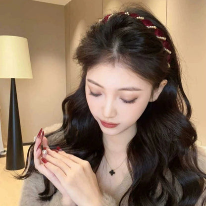 🔥Vintage High Cranium Artificial Pearl Hairband
