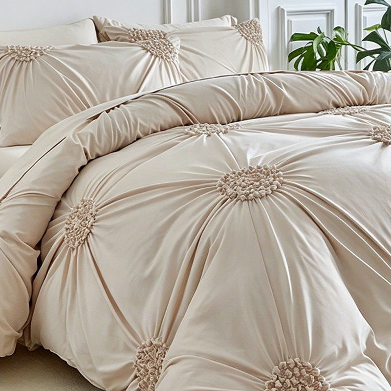 🧵 Soft Touch Pinch Pleat Duvet Set — Brushed Microfiber, No-Iron & Wrinkle-Resistant